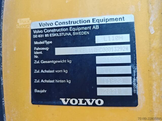 Lader Volvo L110H BSS German Machine Full Volvo Service His...