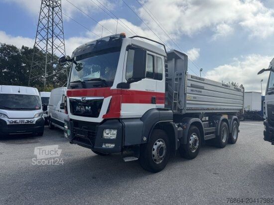 Trostrani kiperski kamion MAN TGS 37.470, 8X4, RETARDER, GESTEINSKIPPER MIT BORDMATIK,
