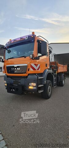 Kipper LKW mit Kran Palfinger 12001 EH MAN TGS 18.360