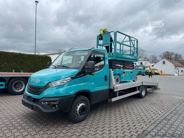 Automobilių gabenimo furgonas IVECO Maschinentransporter Arbeitsbühnentransporter