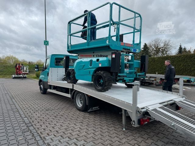 Automobilių gabenimo furgonas IVECO Maschinentransporter Arbeitsbühnentransporter