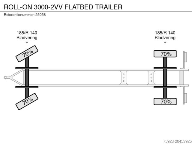 Platforma ładunkowa ROLL-ON 3000-2VV FLATBED TRAILER