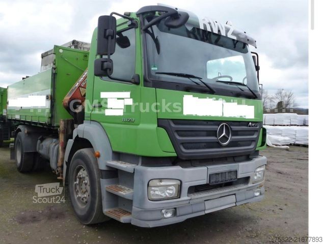 Autocamion basculant tridirecțional MERCEDES-BENZ Axor 1829 / E5 / ALU Kipper / Atlas Kran