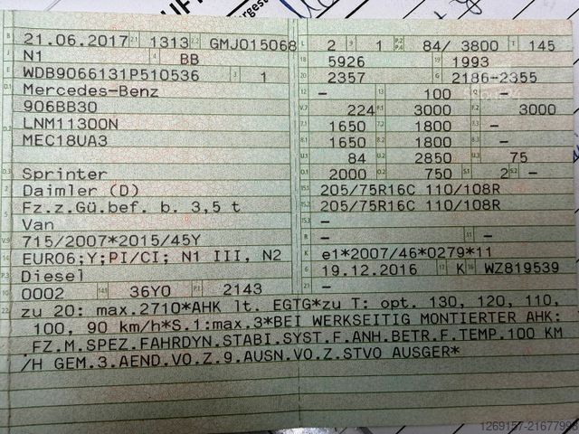 Furgoneta MERCEDES-BENZ Sprinter Kasten 311 CDI L2H1 RWD Kamera Navi