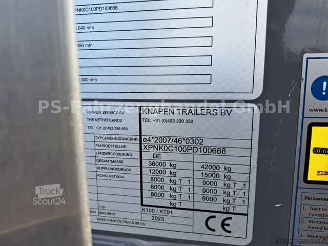Sættevogn med walking floor KNAPEN K100 A5060*LiftA*SAF*ALCOA*Funkfernbedienung