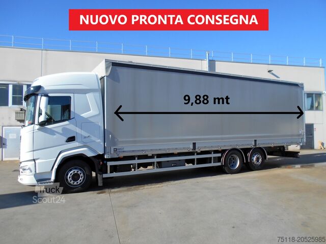 Camion cu platformă și prelată DAF XF 480 FAN 6x2 - CENTINA 24 EPAL