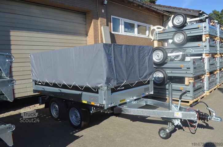 Billenő pótkocsi Brenderup 2000 Kg Heckkipper Laubgitter Plane