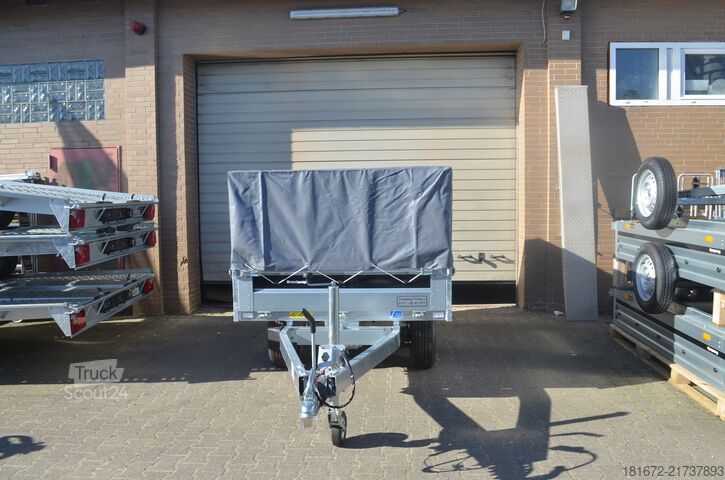 Billenő pótkocsi Brenderup 2000 Kg Heckkipper Laubgitter Plane