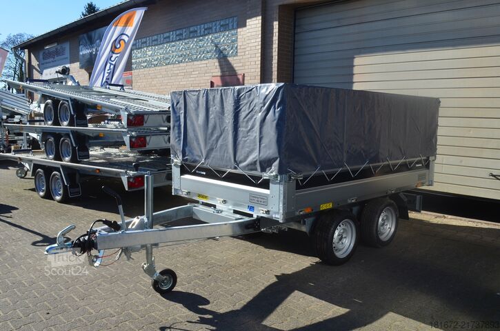 Billenő pótkocsi Brenderup 2000 Kg Heckkipper Laubgitter Plane