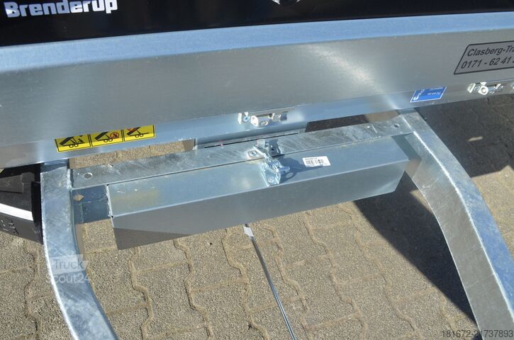 Billenő pótkocsi Brenderup 2000 Kg Heckkipper Laubgitter Plane