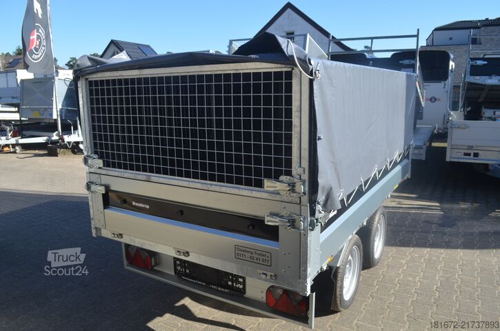 Billenő pótkocsi Brenderup 2000 Kg Heckkipper Laubgitter Plane