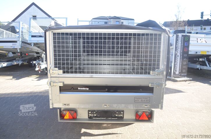 Billenő pótkocsi Brenderup 2000 Kg Heckkipper Laubgitter Plane