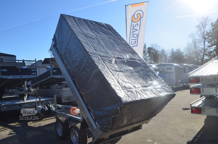 Billenő pótkocsi Brenderup 2000 Kg Heckkipper Laubgitter Plane