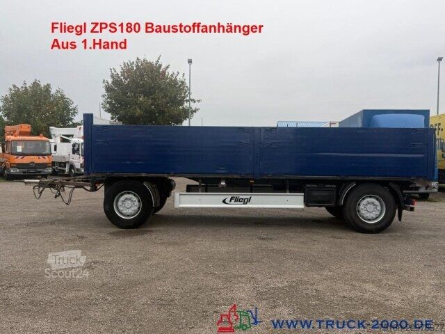 Brandalı açık römork Fliegl ZPS180 Baustoffanhänger SAF Achsen + aus 1. Hand