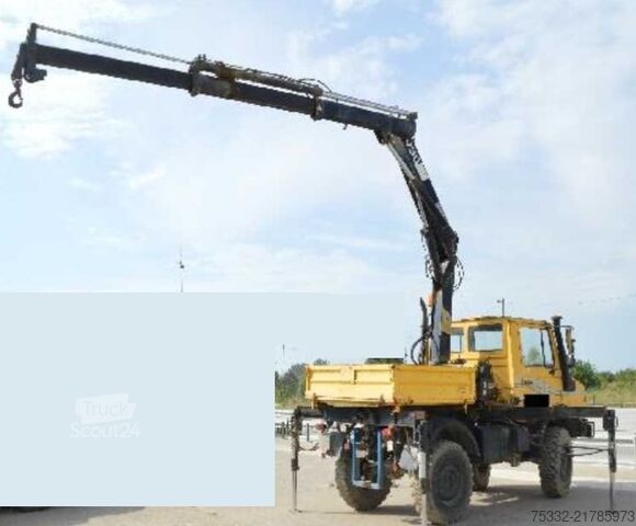 Jeřáb na nákladním automobilu Unimog U 1000 427/10 Kran Hiab 090 KM: 8.600