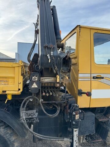 Jeřáb na nákladním automobilu Unimog U 1000  427/10 Kran Hiab 090 KM: 8.600