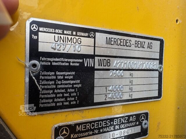 Jeřáb na nákladním automobilu Unimog U 1000  427/10 Kran Hiab 090 KM: 8.600