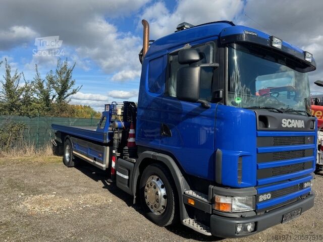 Abschleppwagen m. Kran u. Schiebeplateau Scania 260 94G