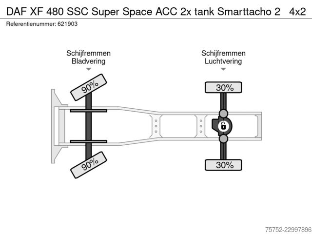 DAF XF 480 SSC Super Space ACC 2x depo Smarttacho 2 DAF XF 480 SSC Super Space ACC 2x tank Smarttacho 2