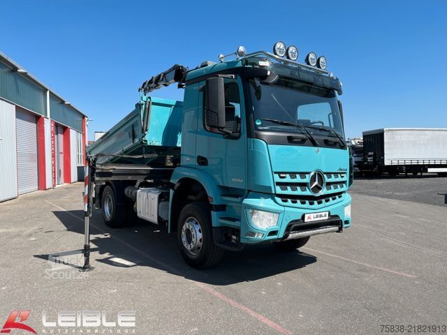 Pašizgāzējs kravas automašīna MERCEDES-BENZ Arocs 1832 Kipper+ Kran Palfinger PK9501*205TKM*