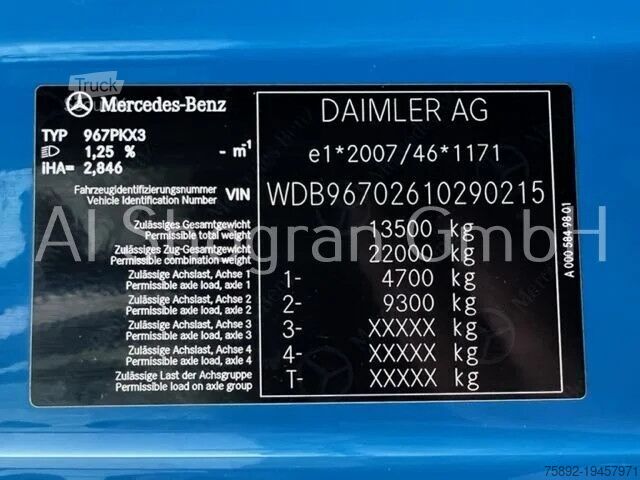 Podvozek s kabinou Mercedes-Benz Atego 1318 4x2 / Euro 6 / Schaltung 1218