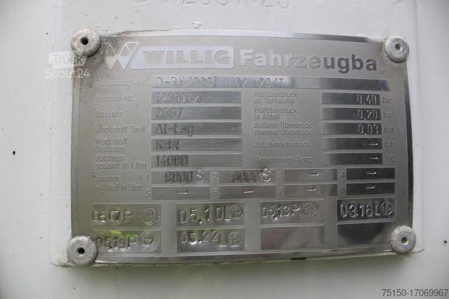 Tankwagen MERCEDES-BENZ 1846 4x2 BL - A3 - WILLIG 14.000 l. Nr.: 829