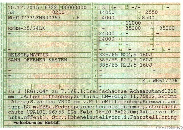 Oplegger met walking floor REISCH RSBS-25/24LK / Alu-Felgen / Lift / eletr. Dach