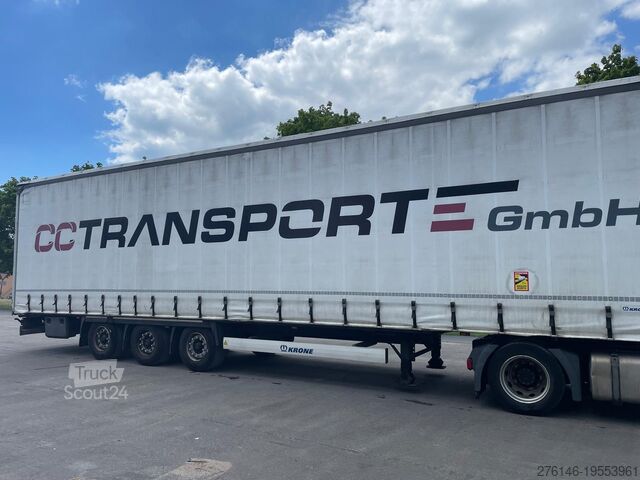 Semi-trailer with flatbed & tarpaulin Krone SDP 27 MEGA Lowliner
