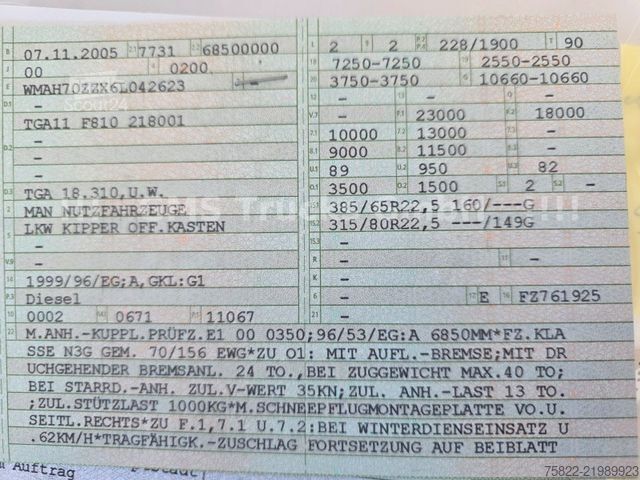 Otro MAN TGA 18.310 / 4X4 ALLRAD / Winterdienst Kommunal