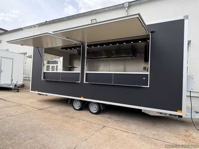 Prodajna prikolica za žar in ulično hrano 6 m XXL Grillwagen sofort verfügbar sofort verfügbar, Finanzierung möglich