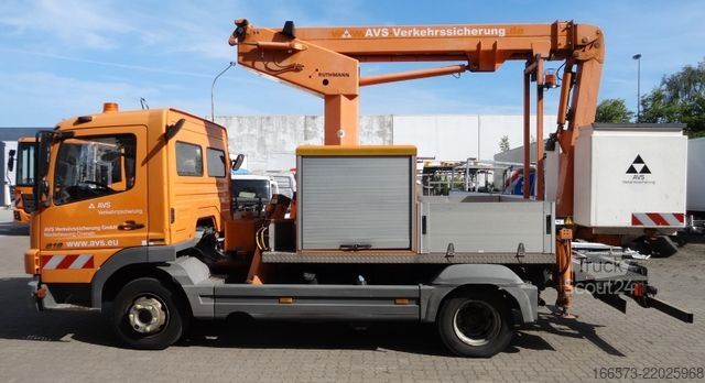 Ant sunkvežimio sumontuota darbo platforma MERCEDES-BENZ Atego 818 Ruthmann TK145 Kunststoffkorb