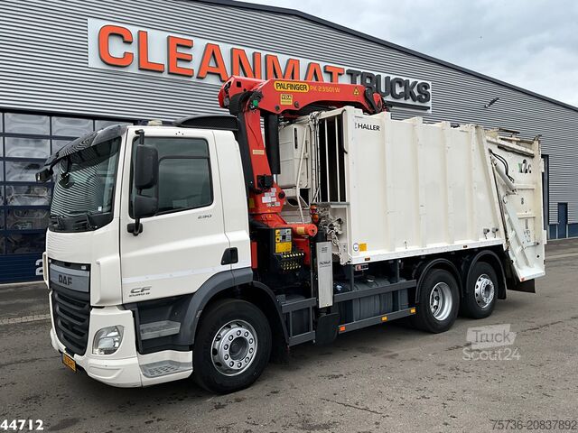 Vuilniswagen DAF FAN CF 290 Euro 6 Palfinger 23 Tonmeter laadkra...