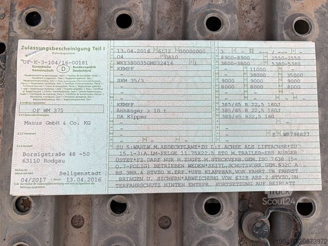 Przyczepa wywrotka Kempf 3-axle aluminium tipper semi-trailer