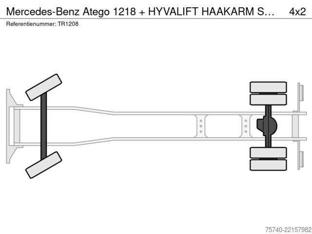 System med krogarm Mercedes-Benz Atego 1218 + HYVALIFT HAAKARM SYSTEEM + MANUAL