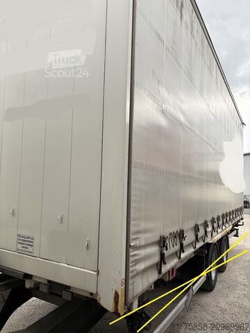 змінний кузов із платформою та тентом Krone Jumbo 7,82m 3m hoch Hubdach + Edscha