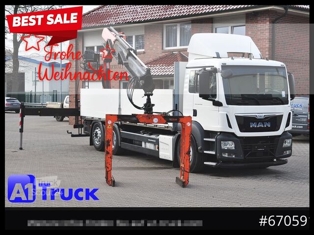 Φορτηγό με επίπεδη καρότσα MAN TGS 26.440, Kran PK20.501L Lenkachse,