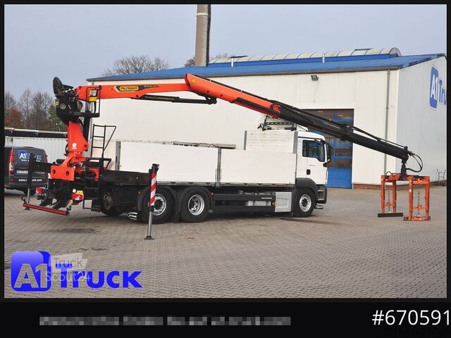 Φορτηγό με επίπεδη καρότσα MAN TGS 26.440, Kran PK20.501L Lenkachse,