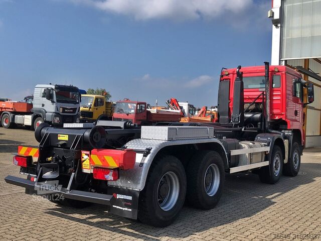 Speciale doeleinden vrachtwagen MAN TGS 41.480 8X8 BB TGS 41.480 8X8 BB, Bender Stahlmulde ca. 18m³, hydr. Heckklappe