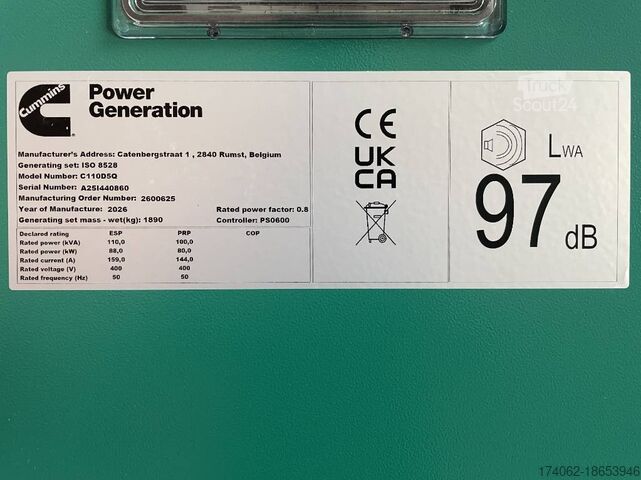Агрегат Cummins C110D5Q - 110 kVA Generator - DPX-18509-Q