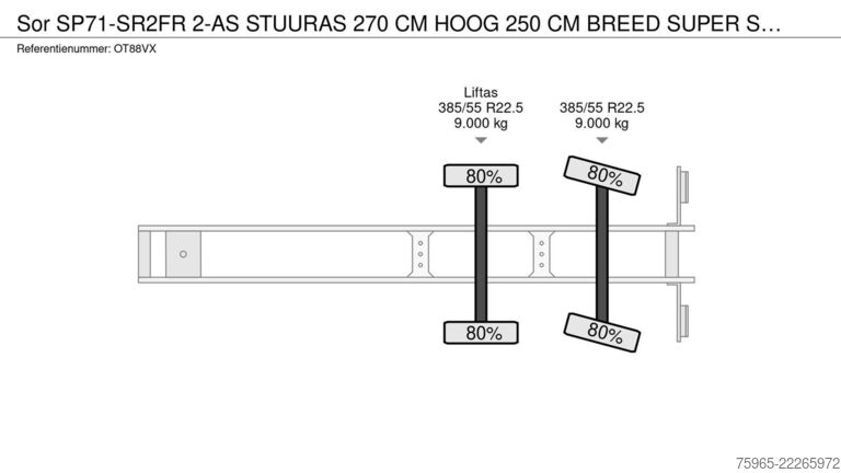Koeloplegger Sor SP71-SR2FR 2-AS STUURAS 270 CM HOOG 250 CM B