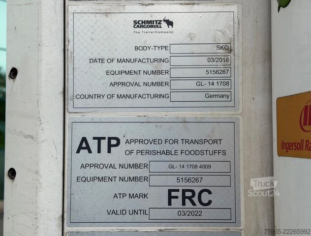 شبه مقطورة مبردة SCHMITZ CARGOBULL SCB*S3B THERMO KING SLXe 300 DHOLLANDIA TAIL LIF