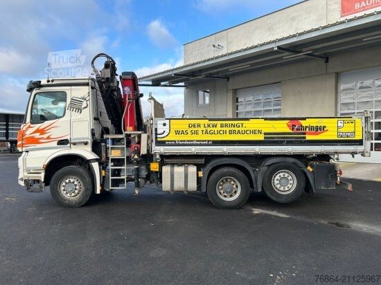 Üç taraflı damperli kamyon MERCEDES-BENZ AROCS 2846, 6X4/2 KIPPER, HMF 2320K-K5 KRAN,  LENK-LIFTACHSE, EURO 6