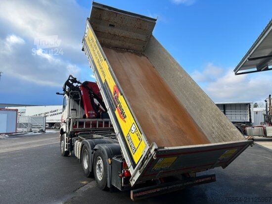 Üç taraflı damperli kamyon MERCEDES-BENZ AROCS 2846, 6X4/2 KIPPER, HMF 2320K-K5 KRAN,  LENK-LIFTACHSE, EURO 6