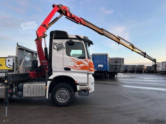 Üç taraflı damperli kamyon MERCEDES-BENZ AROCS 2846, 6X4/2 KIPPER, HMF 2320K-K5 KRAN,  LENK-LIFTACHSE, EURO 6