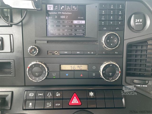 Ciężarówka z płaską platformą MERCEDES-BENZ 1835 Antos / 6m Pritsche / HIAB 144 DLS-3 Pro