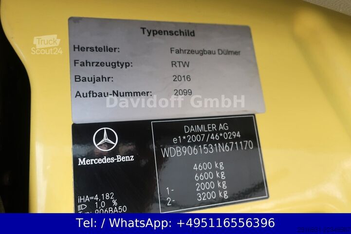 Gaisrinė mašina MERCEDES-BENZ Sprinter 519 CDI RTW / 1. Hand /SHZ / Fzg Nr:A16