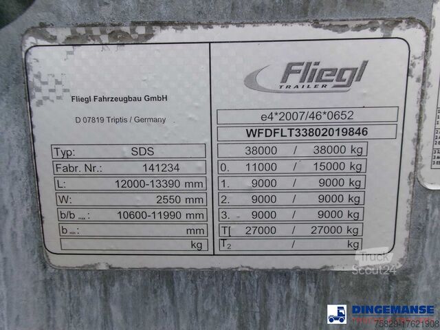 Containertransport Fliegl 3-axle container trailer 45 ft