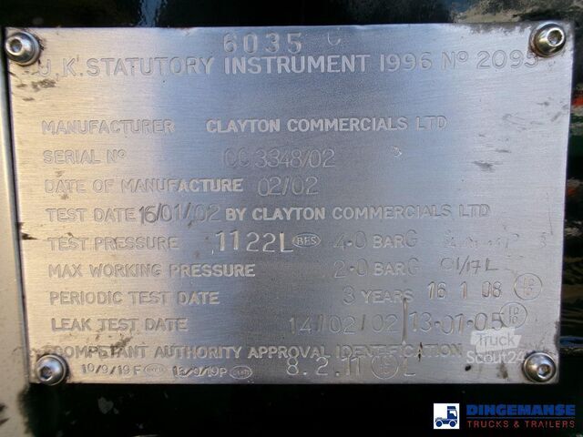 Rezervoar Clayton Chemical tank inox 33 m3 / 1 comp + pump