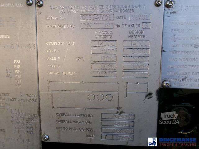 Rezervoar Clayton Chemical tank inox 33 m3 / 1 comp + pump