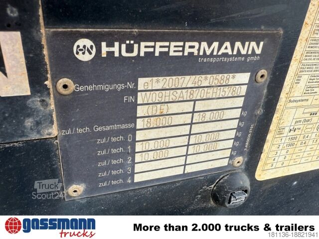 Remorcă roll off Hüffermann HSA 18.70 Schlittenabroller